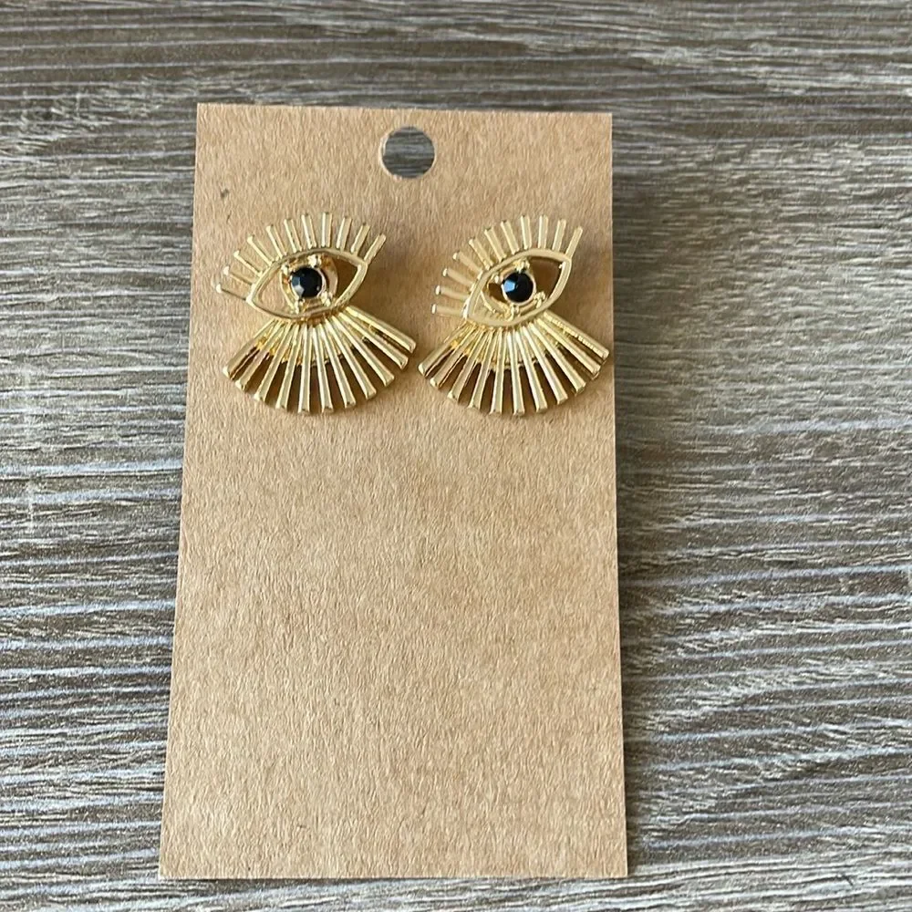 Gold Eye Design Earrings N990